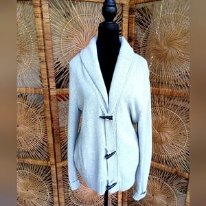 Gap Cozy Gray 100% Cotton Toggle Cardigan_Med